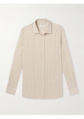 Lardini - Striped Linen Shirt - Men - Neutrals - EU 39
