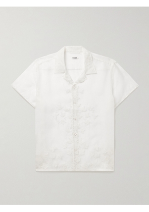 BODE - Ivy Camp-Collar Embroidered Silk-Organza Shirt - Men - White - S