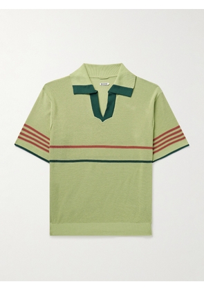 BODE - Palmer Striped Cotton Polo Shirt - Men - Green - S