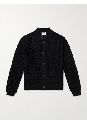 FRAME - Open-Knit Cotton Cardigan - Men - Black - S