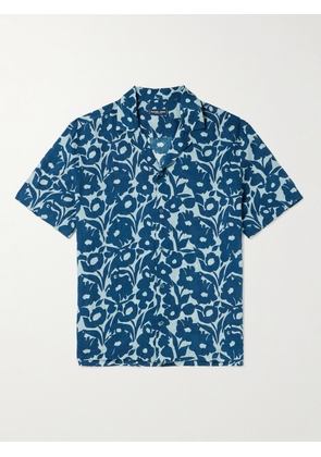 Frescobol Carioca - Roberto Camp-Collar Floral-Print Linen Shirt - Men - Blue - S