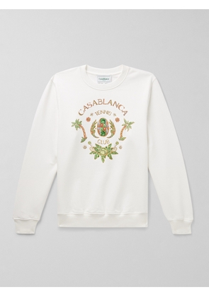 Casablanca - Joyaux D’Afrique Logo-Print Organic Cotton-Jersey Sweatshirt - Men - White - S