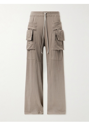 DRKSHDW By Rick Owens - Creatch Wide-Leg Cotton-Jersey Drawstring Cargo Trousers - Men - Brown - XS