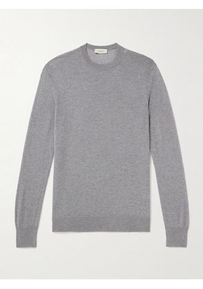 PIACENZA 1733 - Mulberry Silk and Cashmere-Blend Sweater - Men - Gray - IT 46