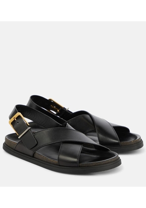 The Row Buckle leather sandals