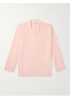 UMIT BENAN B - Camp-Collar Silk-Poplin Shirt - Men - Pink - IT 46