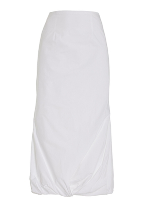 16Arlington - Liore Draped Cotton Midi Skirt - White - UK 12 - Moda Operandi