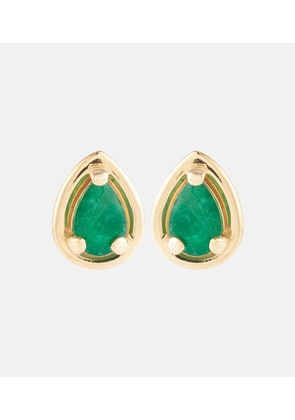 Stone and Strand Birthstone Bonbon 14kt gold earrings with emeralds