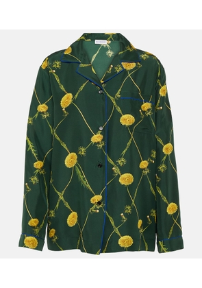 Burberry Floral silk poplin pajama shirt