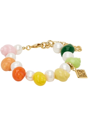 Casablanca Gold & Multicolor Shell & Pearl Bracelet