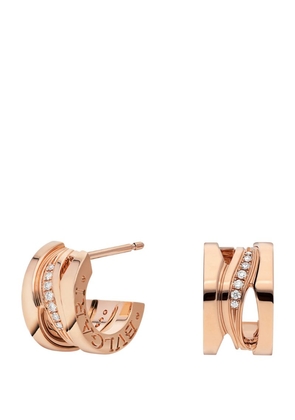 Bvlgari Rose Gold And Diamond B.Zero1 Earrings
