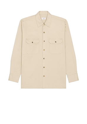 Ghiaia Cashmere Cotton Working Shirt in Sand - Beige. Size XL (also in ).