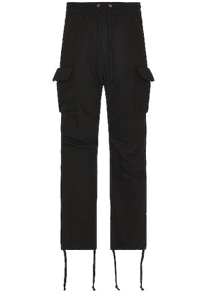 JOHN ELLIOTT Back Sateen Cargo Pants in Black - Black. Size L (also in M, S, XL).