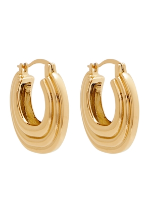 Daisy London X Polly Sayer Chunky Ridge 18kt Gold-plated Hoop Earrings