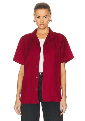 WAO The Camp Shirt in burgundy - Red. Size L (also in M, S, XL/1X, XS).