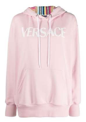 Versace panelled print hooded sweatshirt - Pink