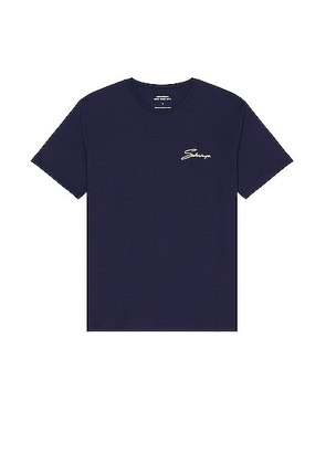 SATURDAYS NYC Signature Standard Tee in Ocean - Navy. Size M (also in S, XL/1X).