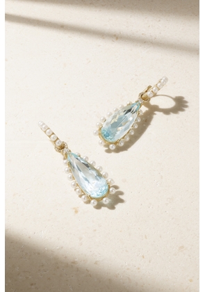 Irene Neuwirth - Gemmy Gem 18-karat Gold Diamond, Aquamarine And Pearl Earrings - One size