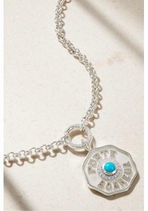 Marlo Laz - 18-karat White Gold, Turquoise And Diamond Necklace - One size