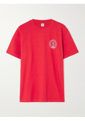 Sporty & Rich - Central Park Printed Cotton-jersey T-shirt - Red - x small,small,medium,large,x large