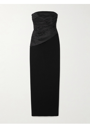 Carolina Herrera - Strapless Ruched Satin And Ponte Gown - Black - US2,US4,US6,US8