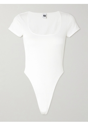 RE/DONE - + Net Sustain + Pamela Anderson Stretch Organic Cotton-jersey Bodysuit - White - x small,small,medium,large