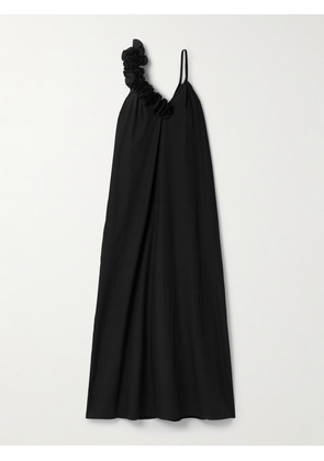 Kika Vargas - + Net Sustain Linda Appliquéd Cotton-poplin Maxi Dress - Black - x small,small,medium,large