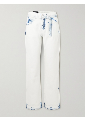 Proenza Schouler - Ellsworth Belted Bleached Low-rise Straight-leg Jeans - Blue - 24,25,26,27,28,29,30