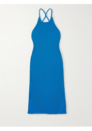 Proenza Schouler - Vida Open-back Ribbed-knit Midi Dress - Blue - x small,small,medium,large,x large