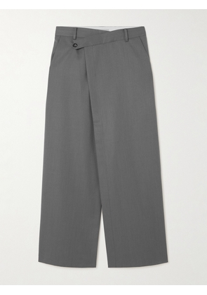 ST. AGNI - + Net Sustain Asymmetric Wool-blend Twill Maxi Wrap-effect Skirt - Gray - x small,small,medium,large,x large