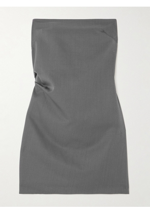 ST. AGNI - + Net Sustain Strapless Cutout Wool-blend Twill Mini Dress - Gray - x small,small,medium,large,x large