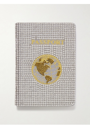 Judith Leiber Couture - Crystal-embellished Leather Passport Holder - Silver - One size