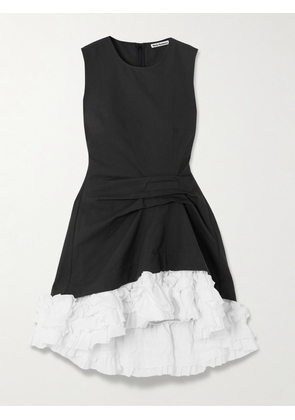 Molly Goddard - Alma Gathered Ruffled Cotton-twill Mini Dress - Black - UK 6,UK 8,UK 10,UK 12,UK 14