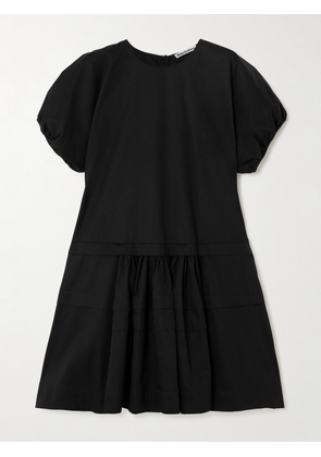 Molly Goddard - Alexa Pintucked Cotton-twill Mini Dress - Black - UK 6,UK 8,UK 10,UK 12,UK 14