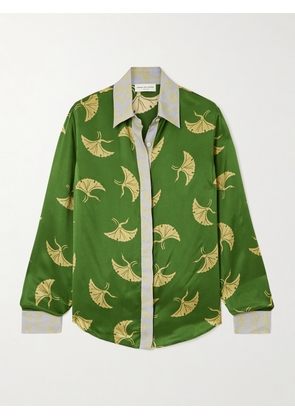 Dries Van Noten - Printed Silk-blend Satin Shirt - Green - FR34,FR36,FR38,FR40,FR42,FR44