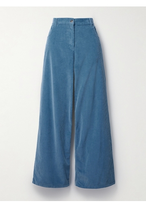 The Row - Chan Cotton-corduroy Mid-rise Wide-leg Pants - Blue - US0,US2,US4,US6,US8,US10,US12,US14