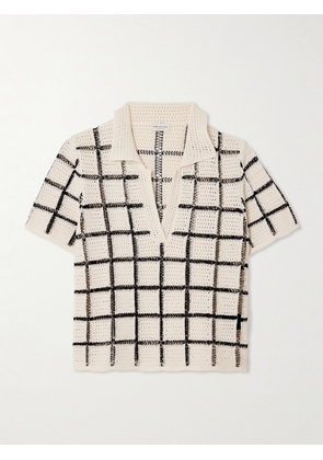 Dries Van Noten - Crocheted Cotton Polo Shirt - Neutrals - x small,small,medium,large