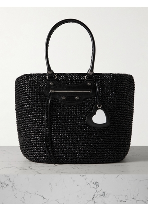 Balenciaga - Le Cagole Panier Embellished Woven Patent-leather Tote - Black - One size