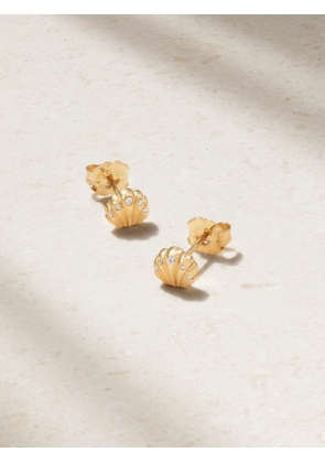 Brent Neale - Tiny Shell 18-karat Gold Diamond Earrings - One size