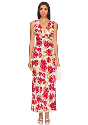 FAITHFULL THE BRAND Acacia Maxi Dress in Red. Size L, S, XL, XS.