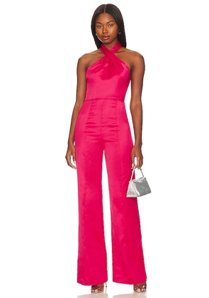 Lovers and Friends Haven Jumpsuit in Fuchsia. Size L, S, XS, XXS.