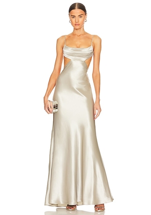 SAU LEE x REVOLVE Paula Gown in Metallic Silver. Size 0, 2, 4, 8.