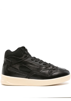 Jil Sander panelled lace-up leather sneakers - Black