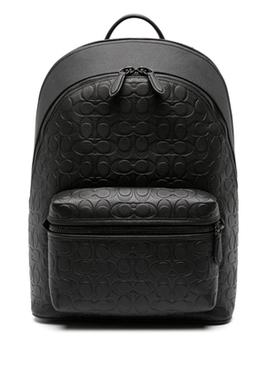 Coach Charter logo-pattern leather backpack - Black