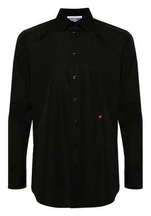Moschino heart-embroidered poplin shirt - Black