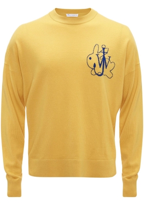 JW Anderson logo-embroidered crew-neck jumper - Yellow
