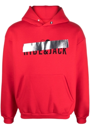 Hide&Jack logo-print cotton-blend hoodie - Red