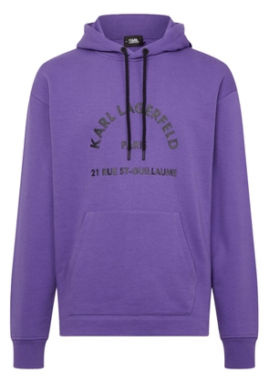 Karl Lagerfeld logo-print cotton hoodie - Purple