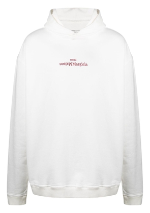 Maison Margiela logo embroidery hoodie - White