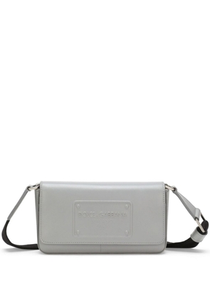 Dolce & Gabbana logo-embossed shoulder bag - Grey